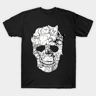 Cat Skull - Cat Skeleton Halloween T-Shirt